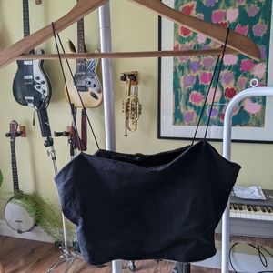 Black spaghetti strap crop top